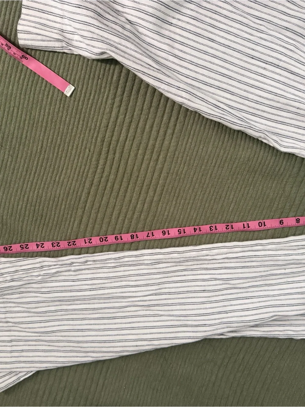 Banana Republic White Striped Cotton/Linen Blend Tie-Waist Pants, Paperbag